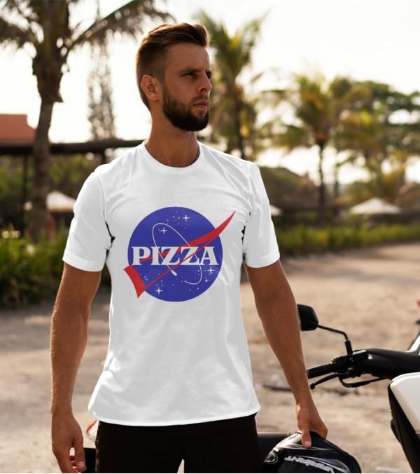 Pizza NASA Style Logo Parody Interstellar T-Shirt
