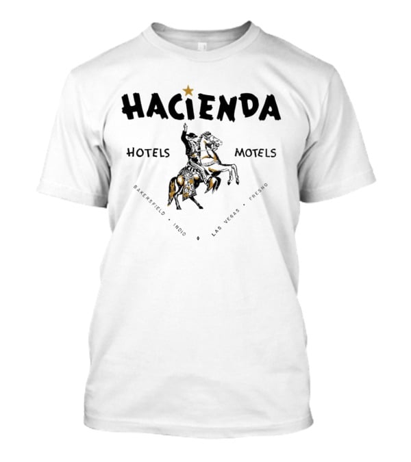 Hacienda Hotels Motels Bakersfield Indio Las Vegas Fresno Vintage Star Rider T-Shirt