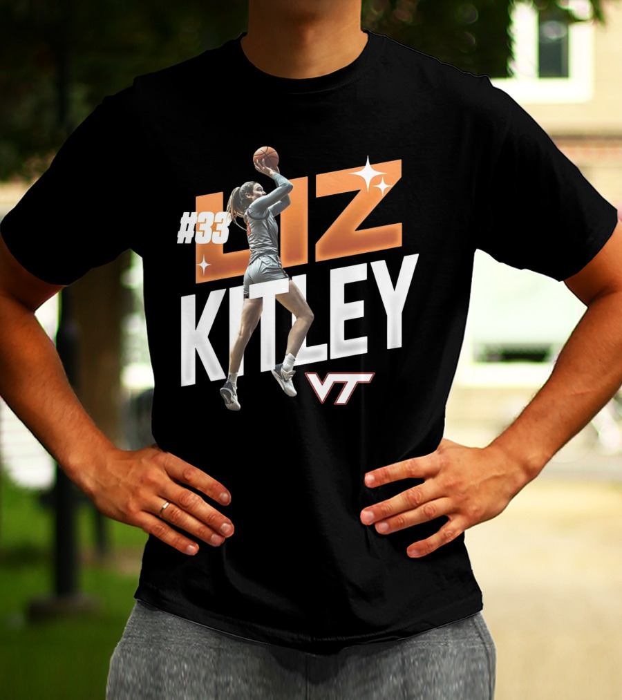 Virginia Tech Liz Kitley #33 VT Basketball Stars T-Shirt