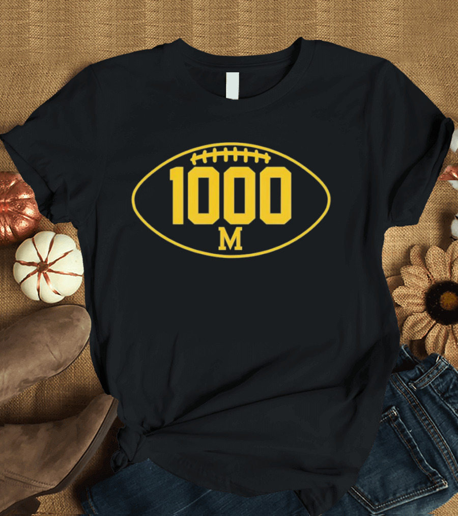 Michigan Wolverines Football 1000 Wins Milestone Achievement T-Shirt