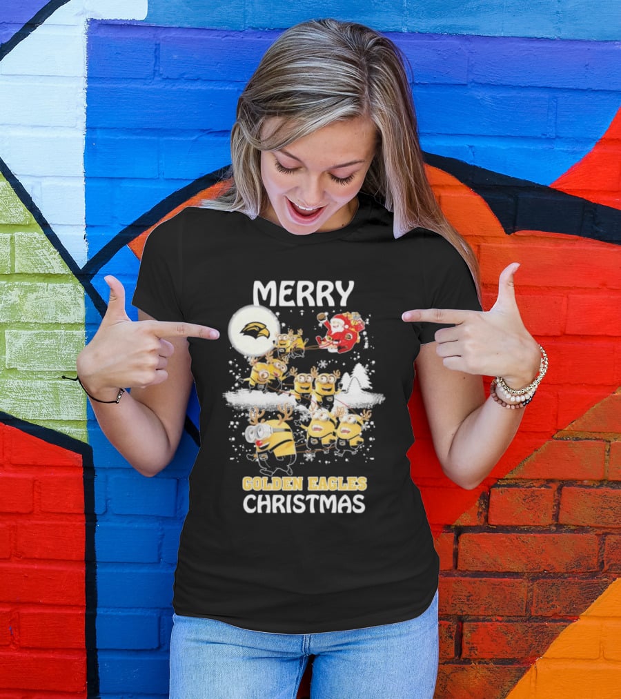 Merry Minions Southern Miss Golden Eagles Christmas T-Shirt