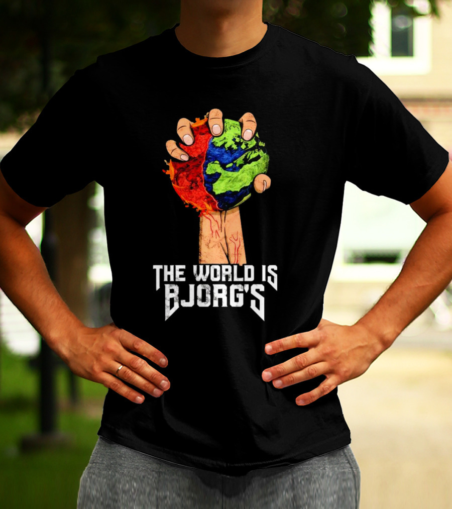The World Is Bjorg's Hand Gripping Bloodied Earth T-Shirt