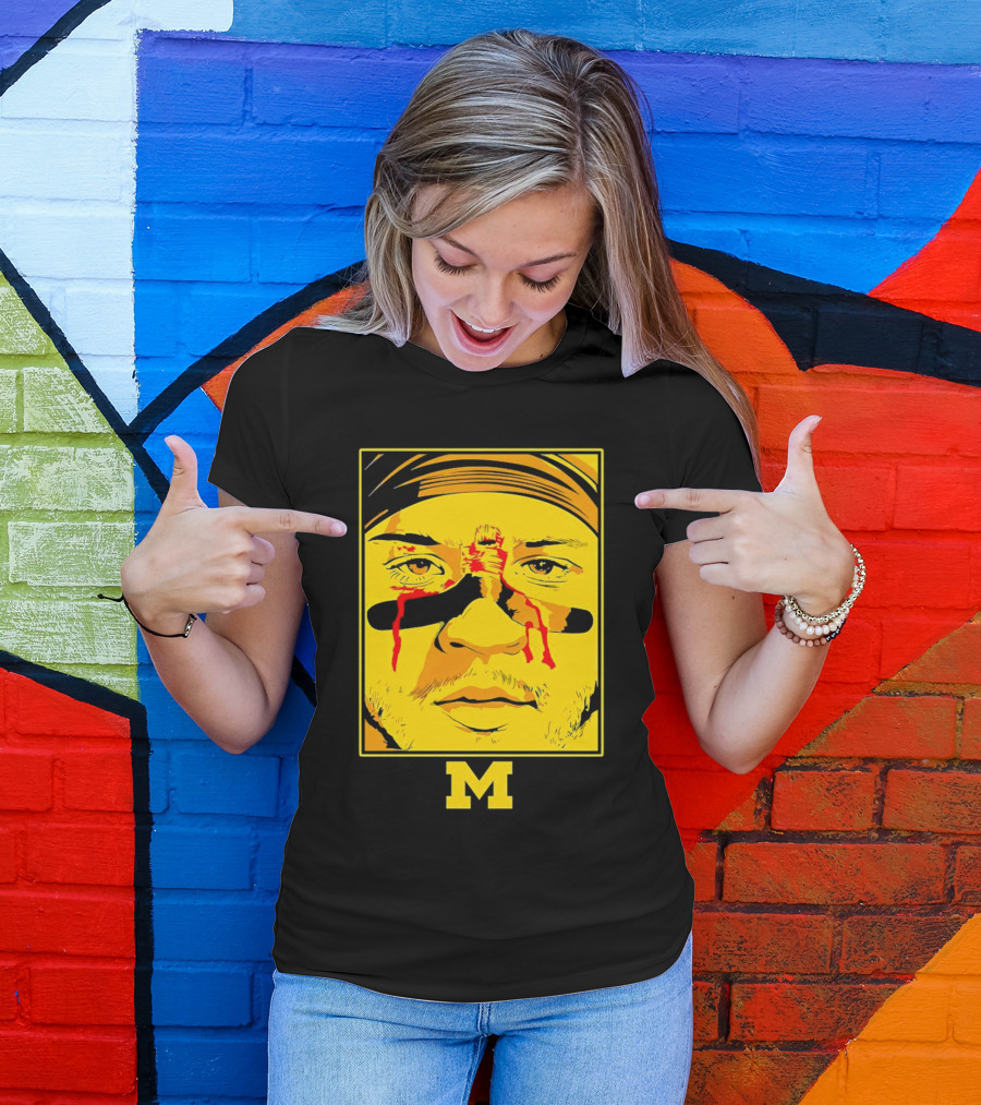 Blake Corum Game Face Michigan Wolverines Football Yellow M T-Shirt