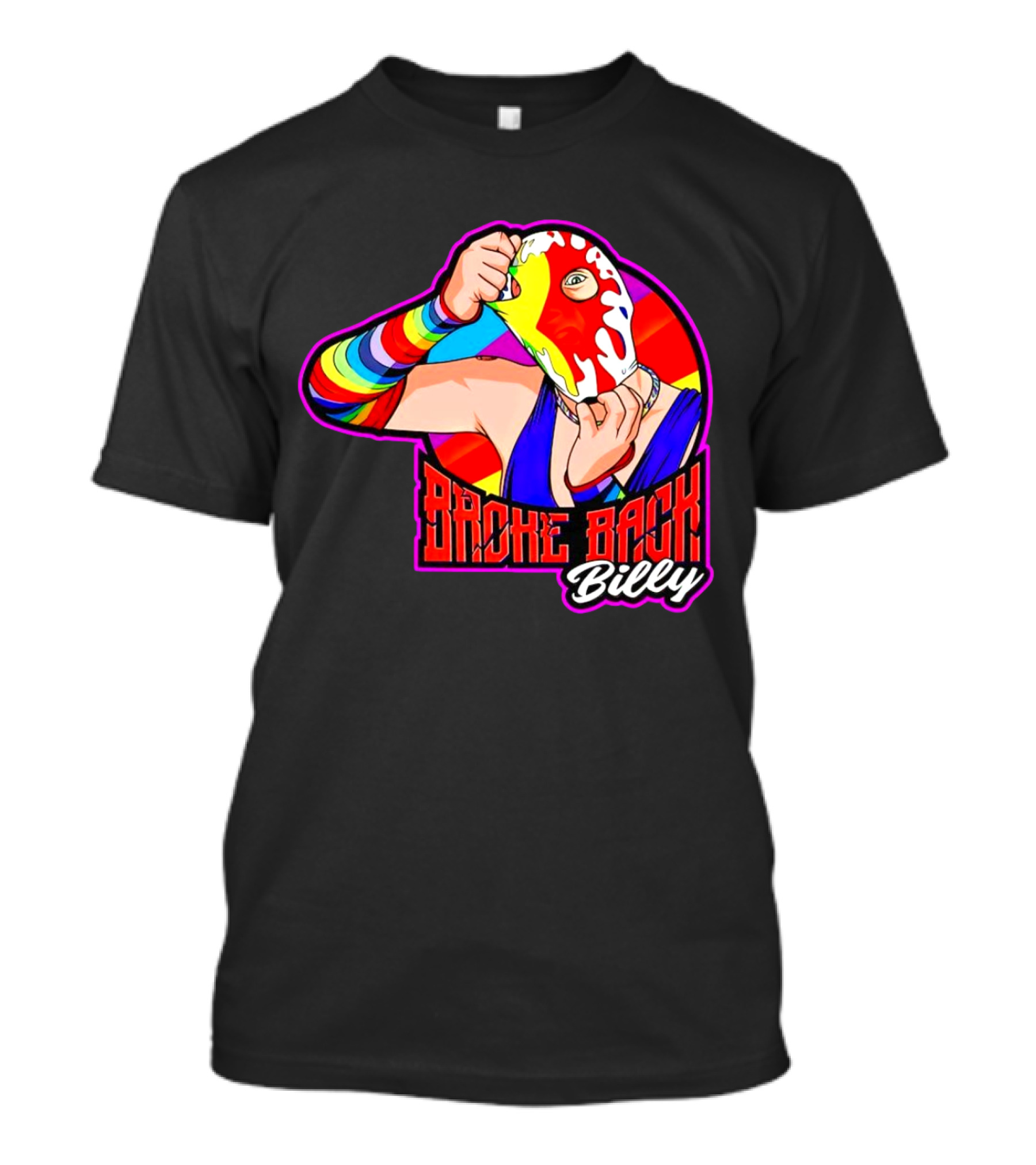Broke Back Billy Colorful Wrestling Mask T-Shirt