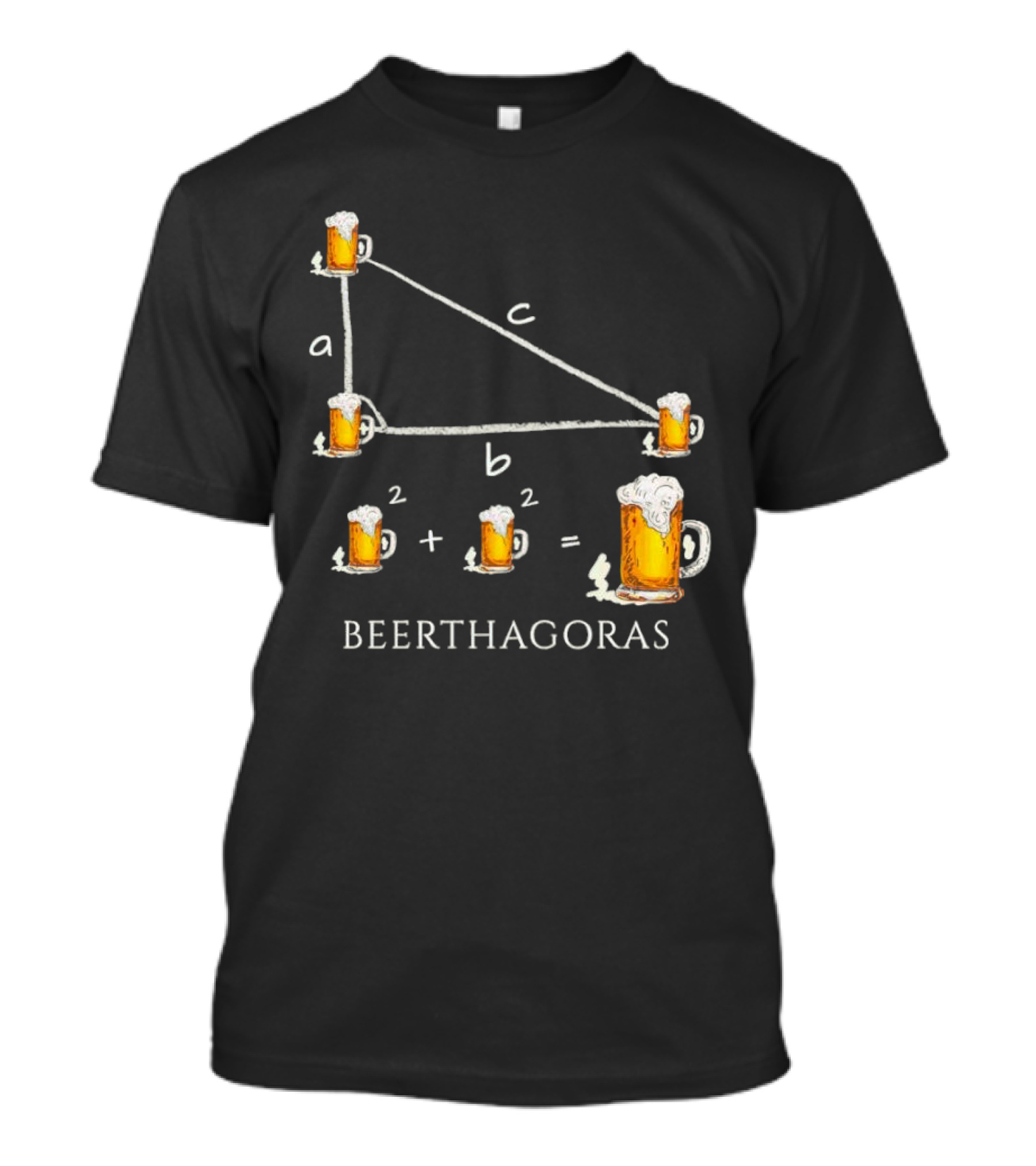 Beerthagoras Theorem Math Pythagoras Beer Mugs Equation T-Shirt