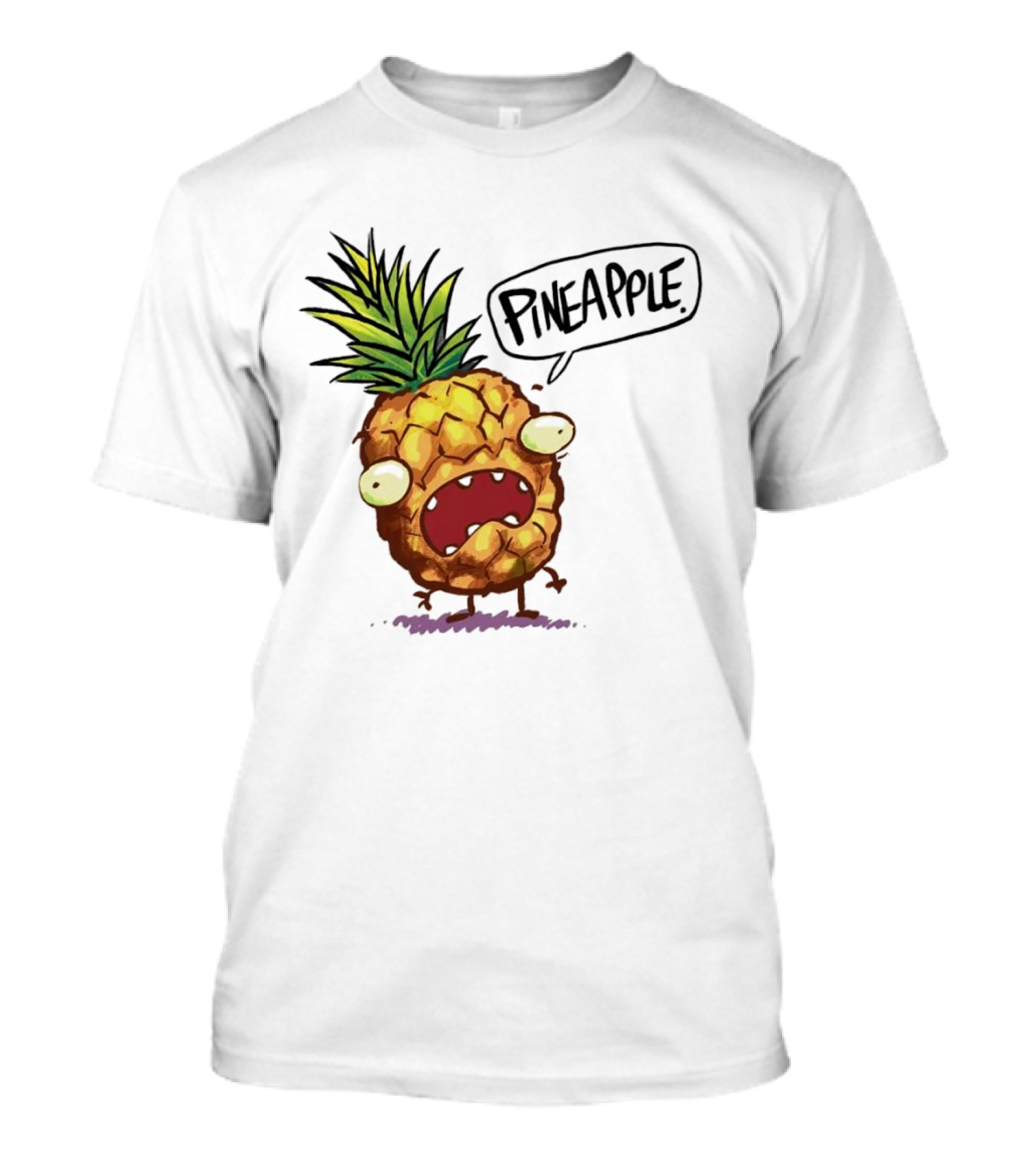 Pineapple Cute Pineapple With Cartoon Face And Funny Expression T-Shirt