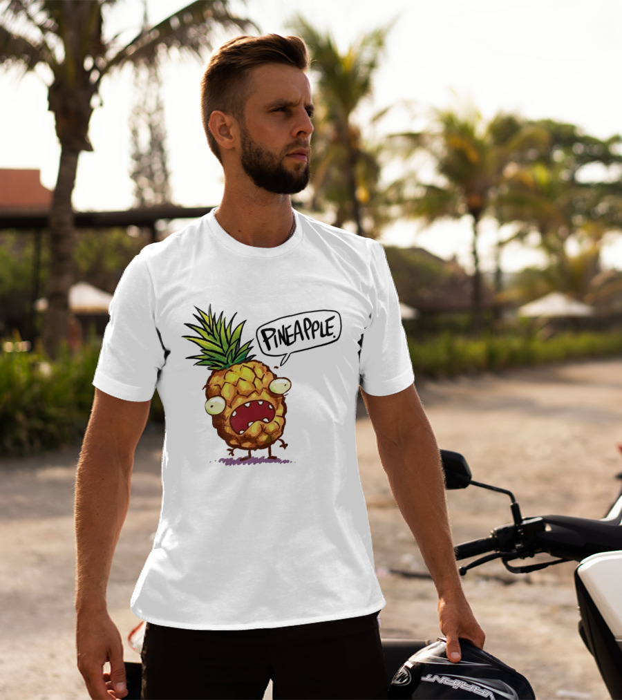 Pineapple Cute Pineapple With Cartoon Face And Funny Expression T-Shirt