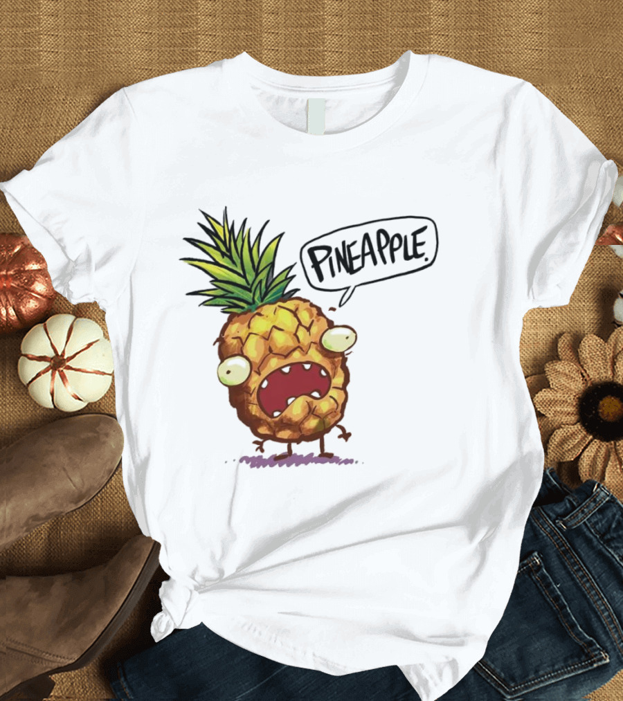 Pineapple Cute Pineapple With Cartoon Face And Funny Expression T-Shirt