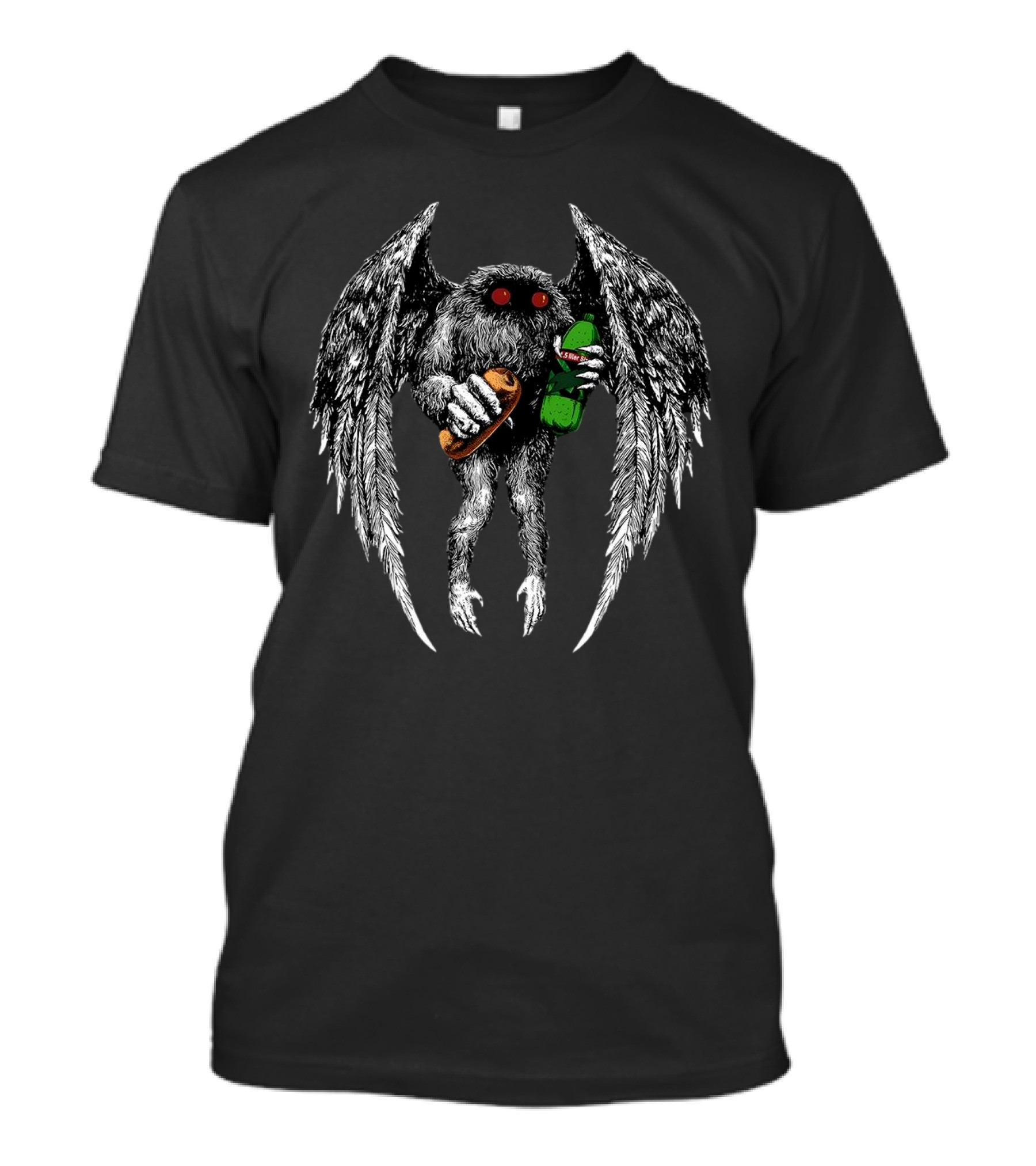 Threat Llama Appalachian Guardian Mothman Holding Sub And Soda T-Shirt