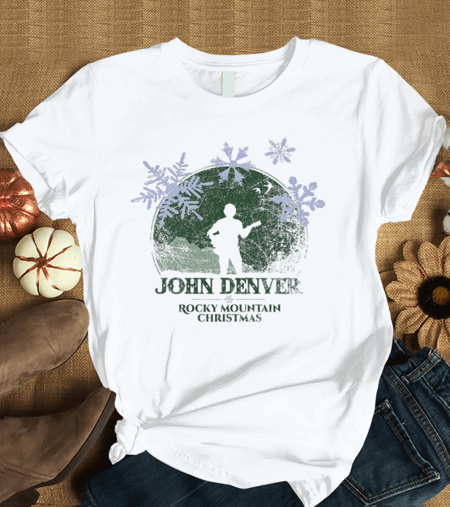 John Denver Rocky Mountain Christmas Snowflake T-Shirt