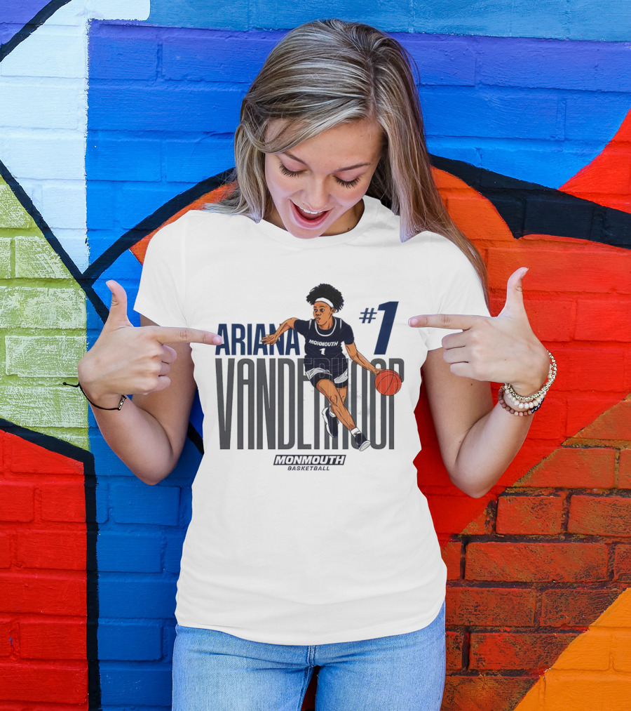 Ariana Vanderhoop #1 Monmouth Hawks NCAA Women's Basketball Player T-Shirt
