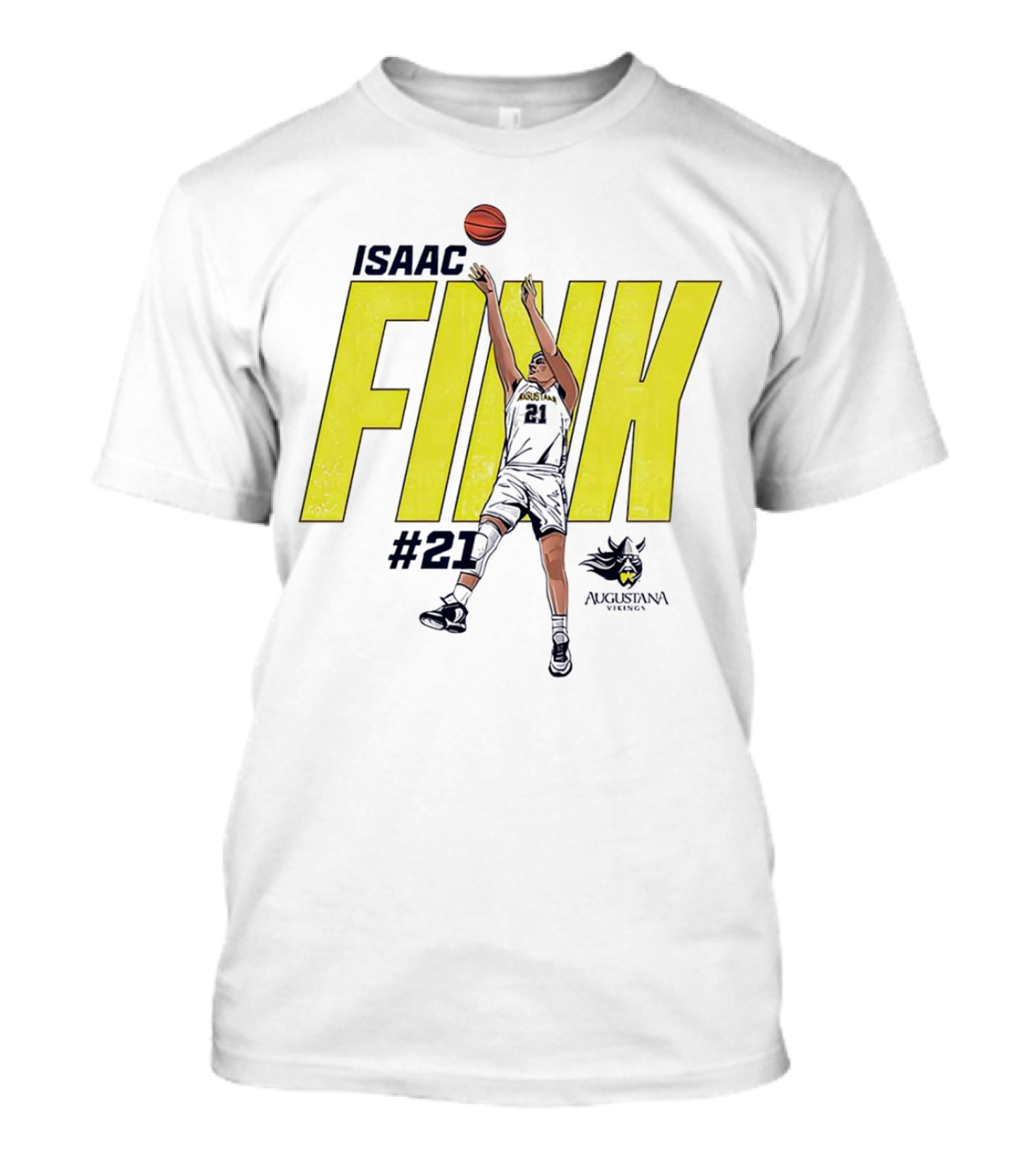 Isaac Fink #21 Augustana Vikings Basketball T-Shirt