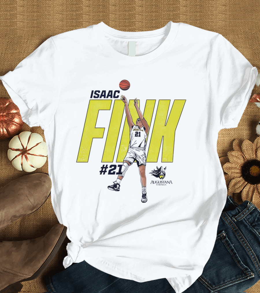 Isaac Fink #21 Augustana Vikings Basketball T-Shirt
