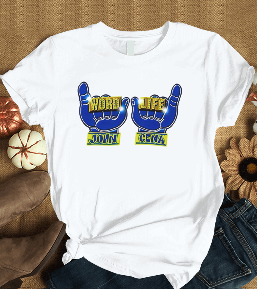 John Cena Word Life Blue Hands Iconic Gesture T-Shirt