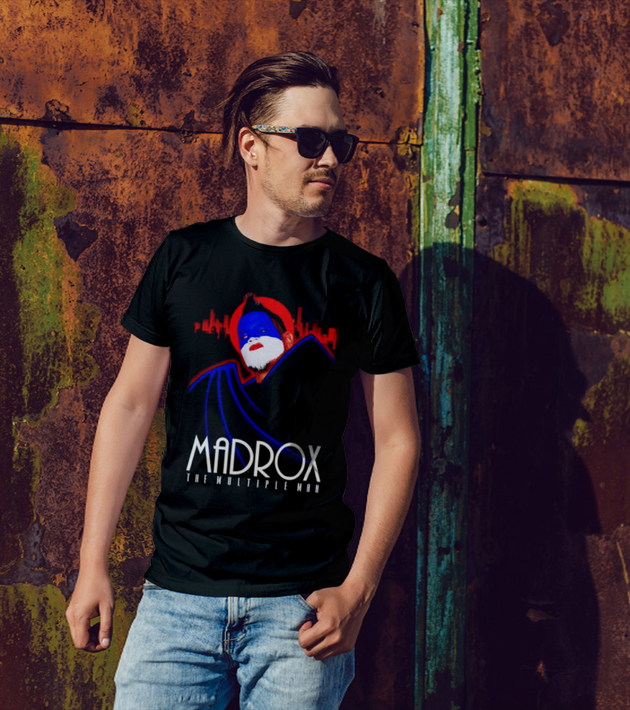 Madrox The Multiple Man City Skyline Red Blue Face Paint T-Shirt