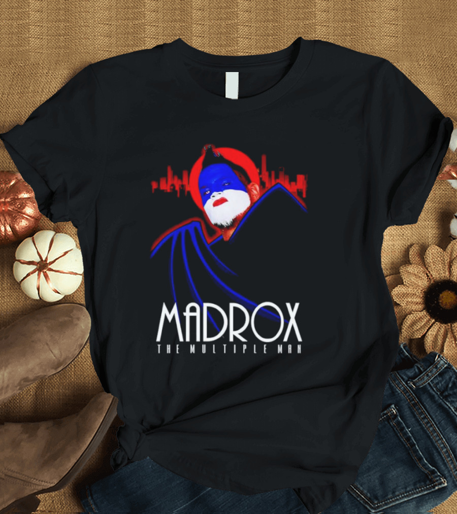 Madrox The Multiple Man City Skyline Red Blue Face Paint T-Shirt