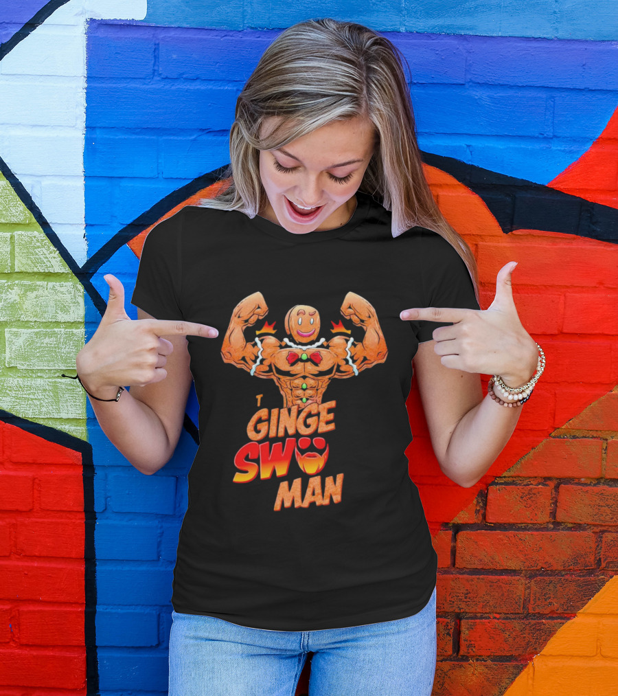 Ginger Swole Man Christmas Bodybuilding Gingerbread T-Shirt