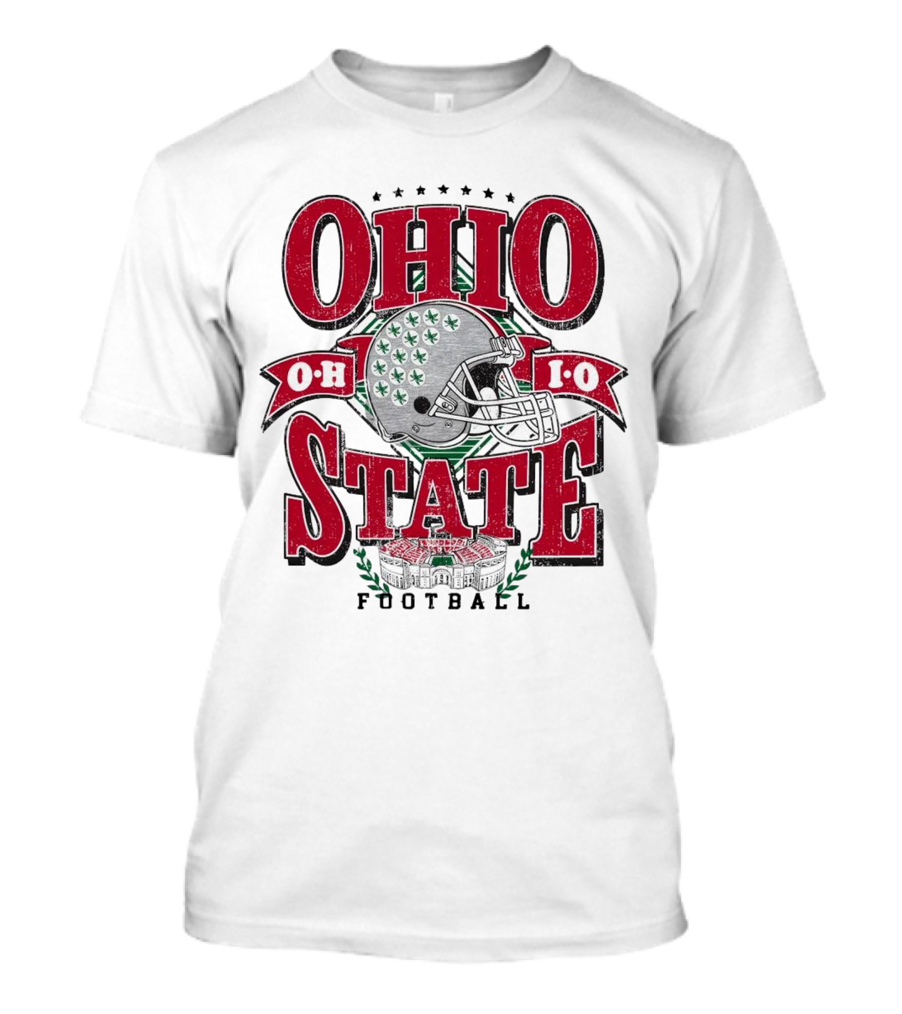 Ohio State Buckeyes Football Helmet Stadium Vintage T-Shirt