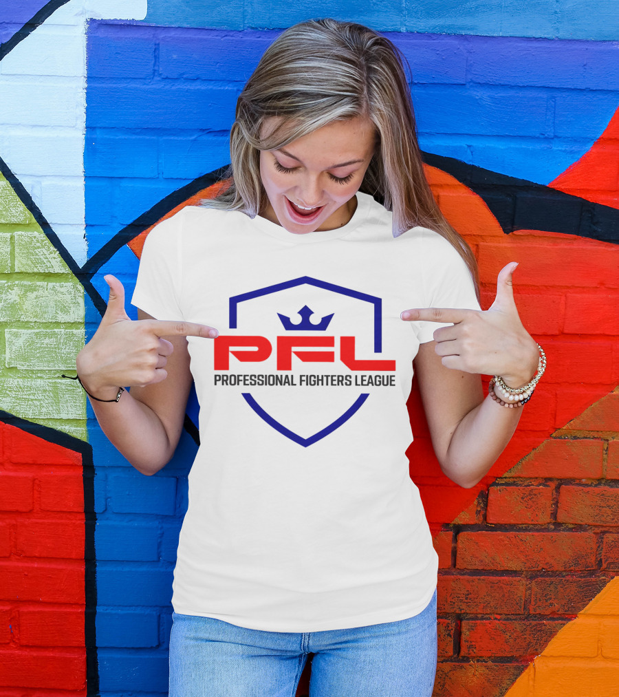 PFL Professional Fighters League Crest With Crown Emblem T-Shirt