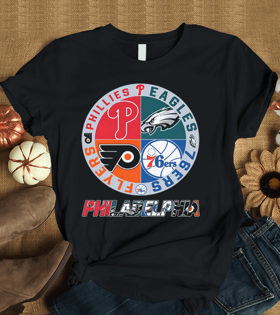 PHILADELPHIA Phillies Eagles 76ers Flyers T-Shirt