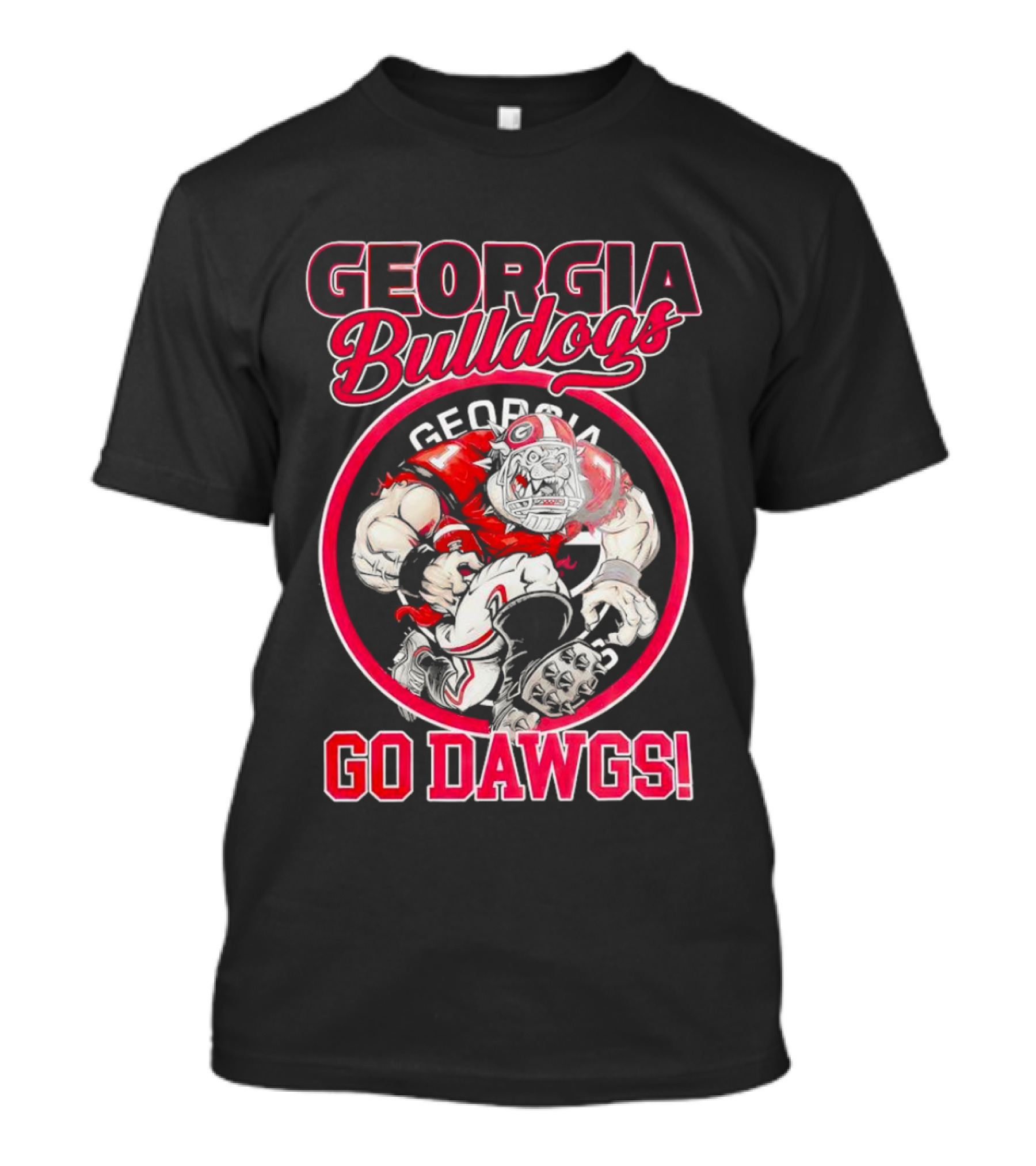 Georgia Bulldogs Go Dawgs UGA Aggressive Mascot T-Shirt