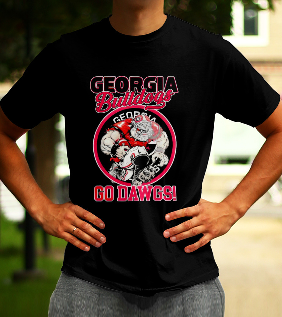 Georgia Bulldogs Go Dawgs UGA Aggressive Mascot T-Shirt
