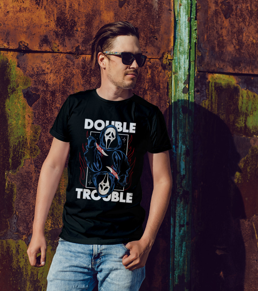 Double Trouble Ghostface Knife Reflection T-Shirt