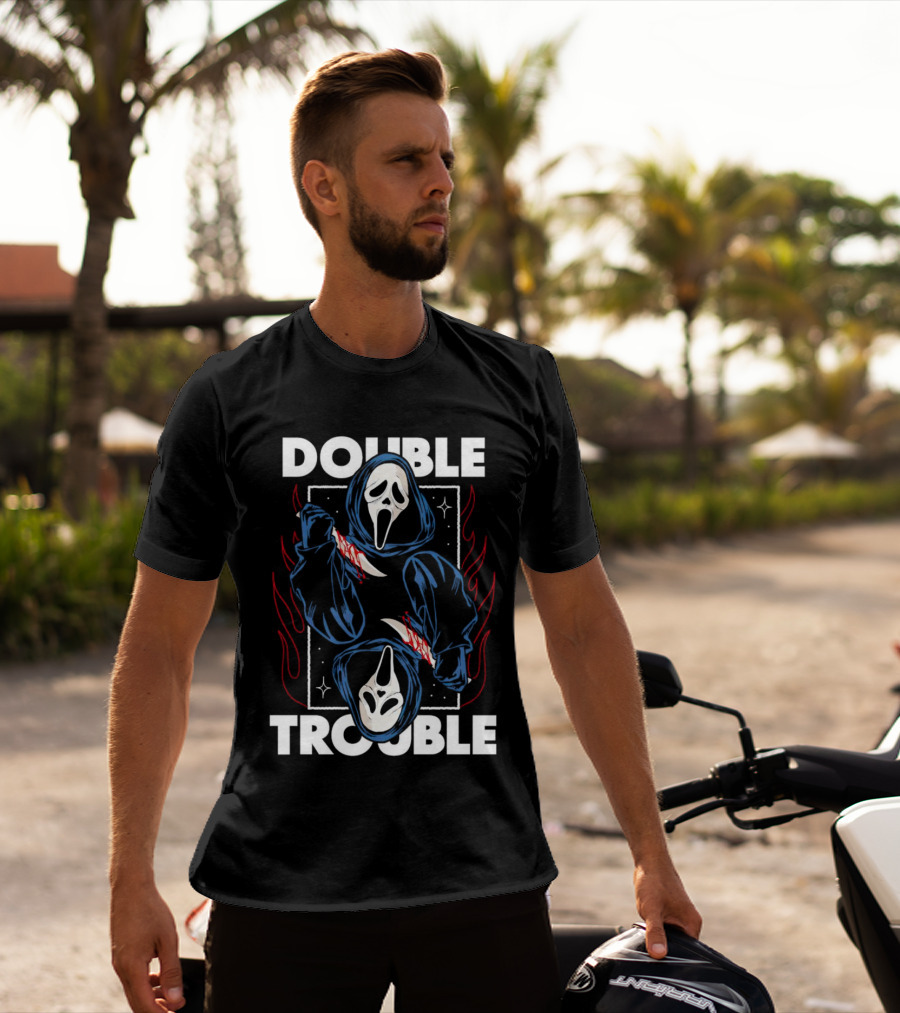 Double Trouble Ghostface Knife Reflection T-Shirt