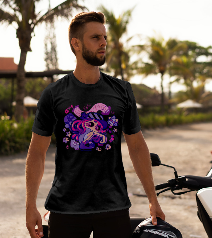Hotlantis Harmony Splatoon Character Surrounded By Artistic Marine Elements T-Shirt