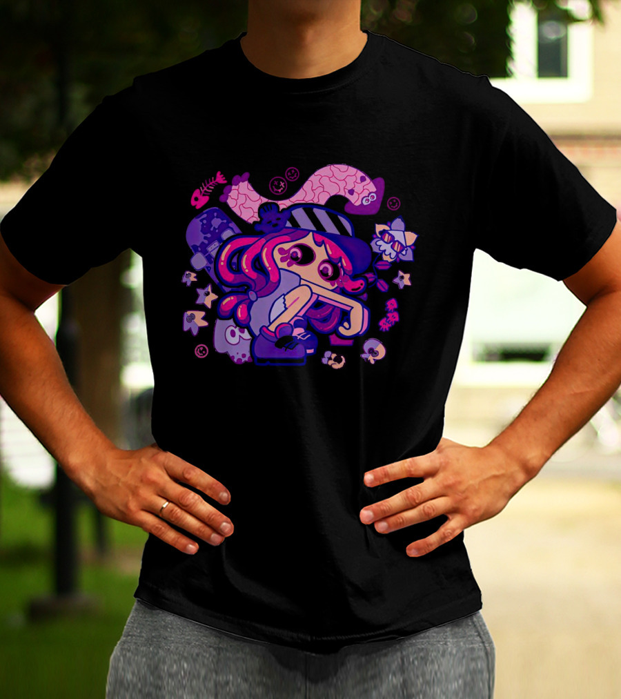 Hotlantis Harmony Splatoon Character Surrounded By Artistic Marine Elements T-Shirt