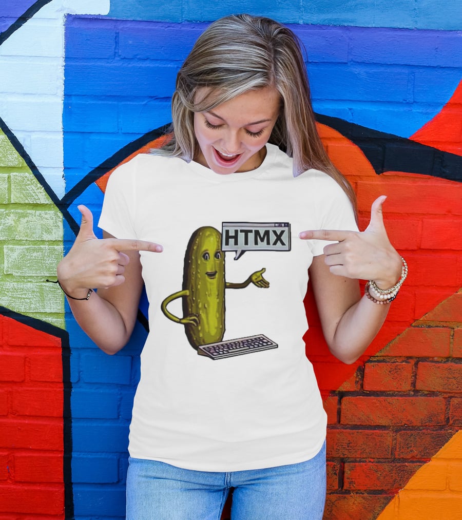 HTMX Keyboard Pickle T-Shirt