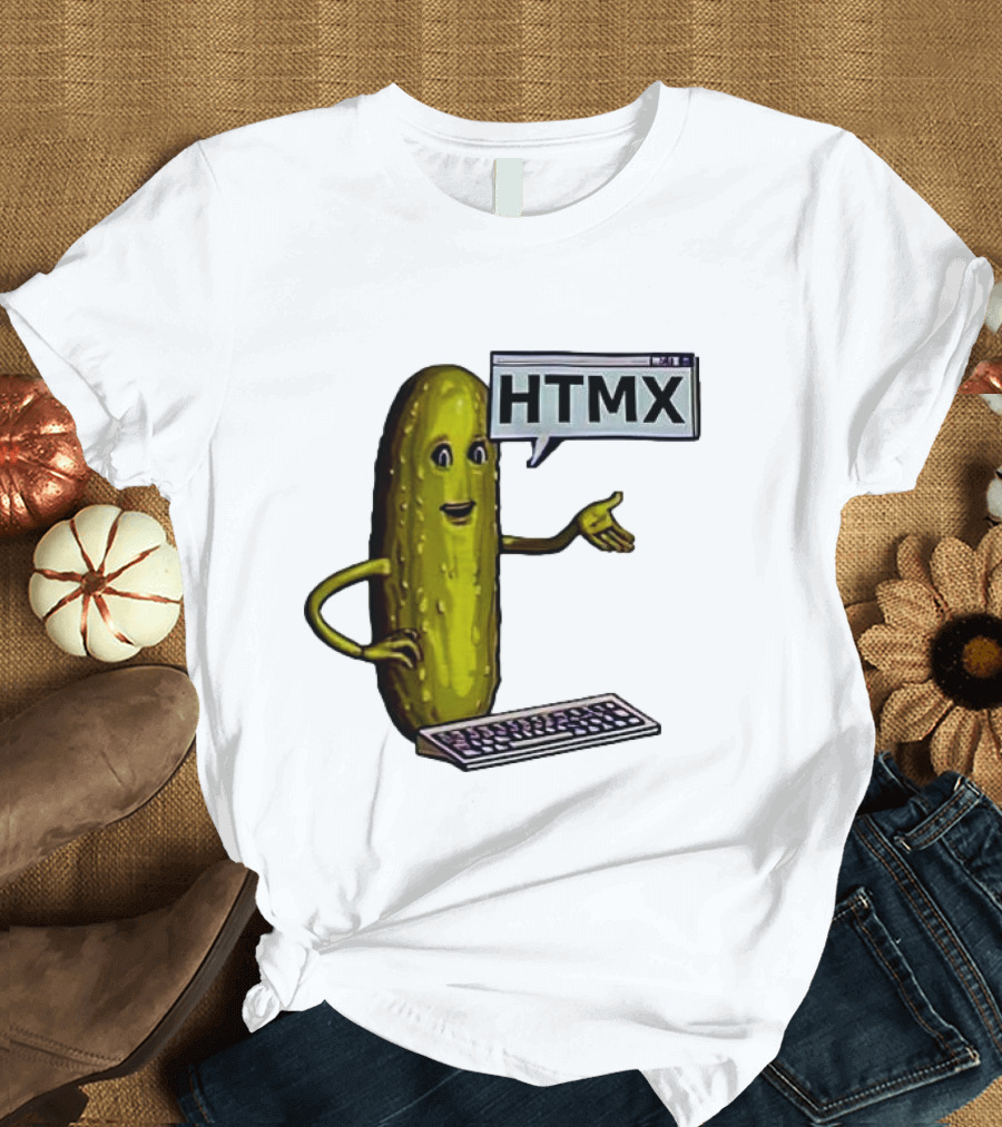 HTMX Keyboard Pickle T-Shirt