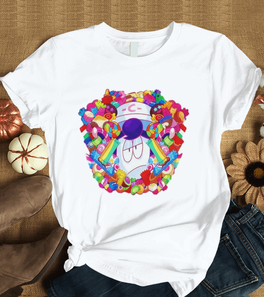 Pelo Overwhelming Sweet Candy Explosion Colorful Sweets Rainbow Lollipops T-Shirt