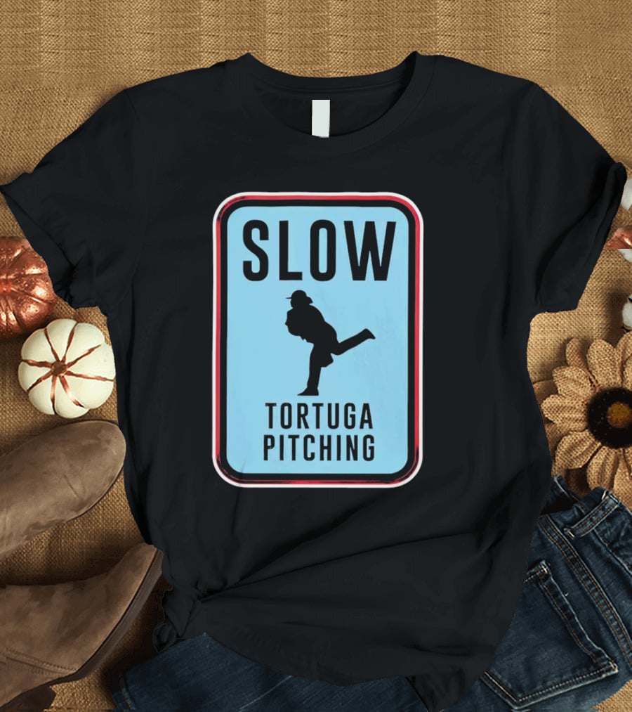 SLOW Tortuga Pitching Sign Baseball T-Shirt
