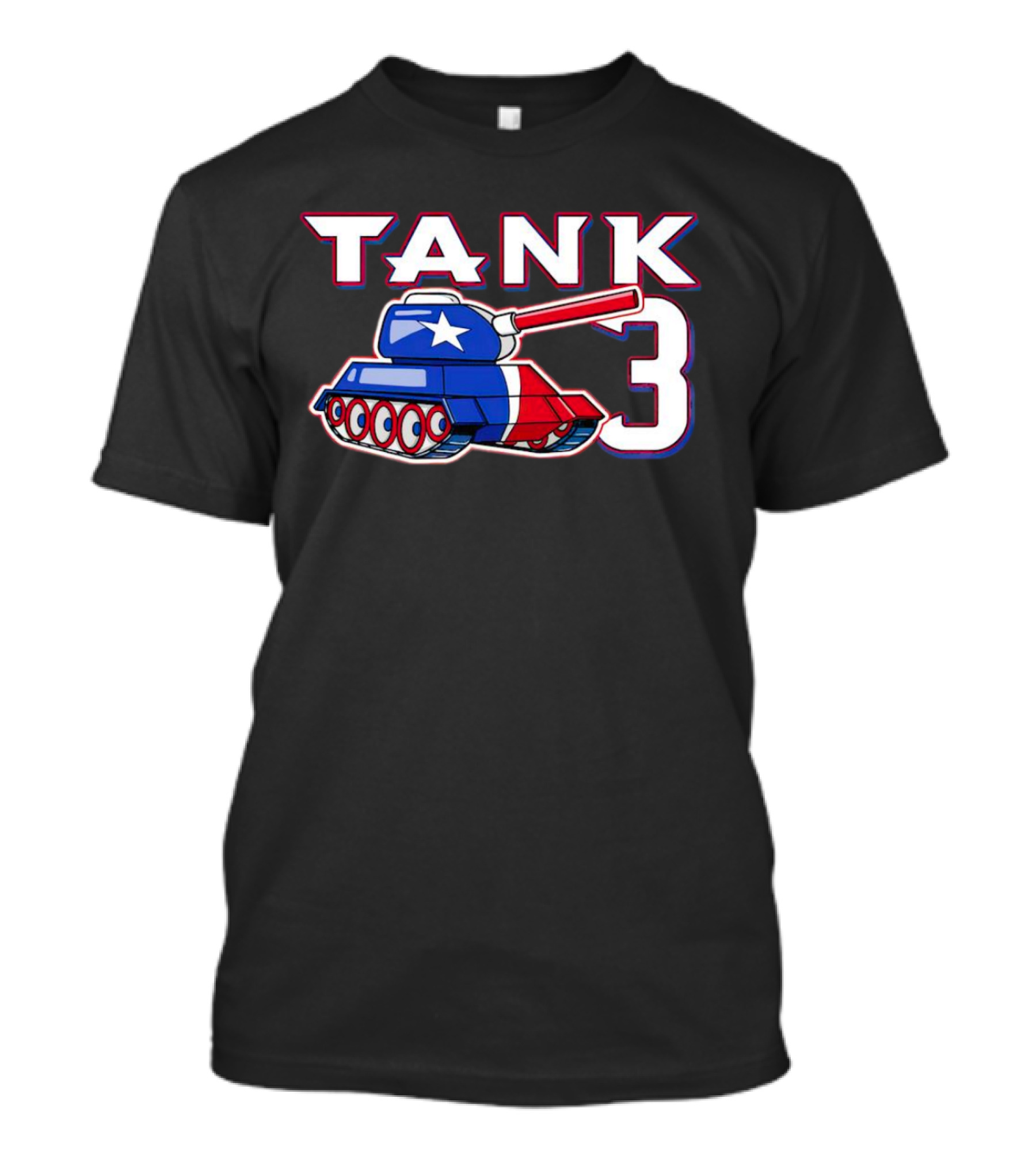 Texas Rangers Tank 3 Patriotic Flag Colors T-Shirt