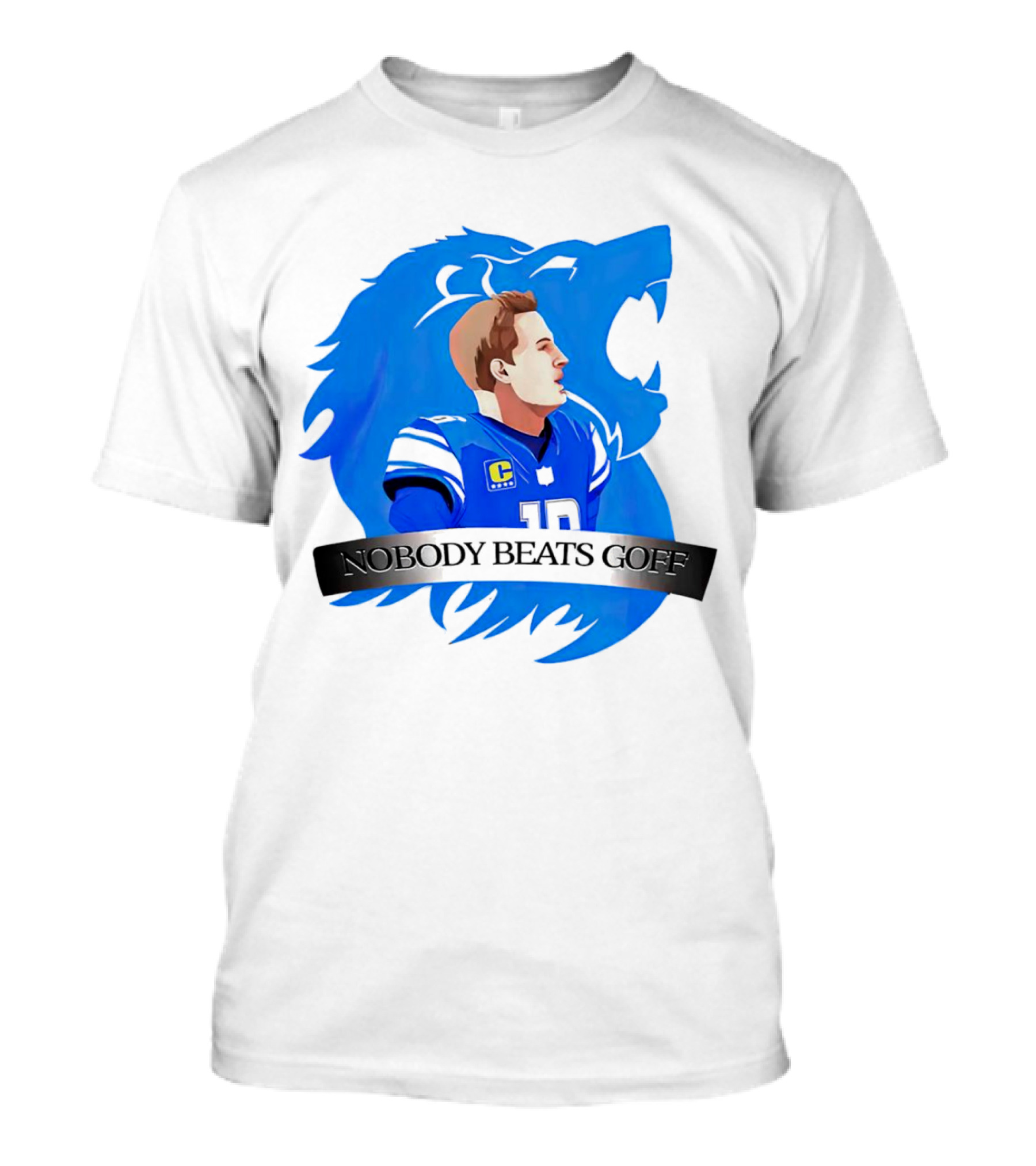 That’s Good Sports Nobody Beats Goff Blue Lion Football Player T-Shirt