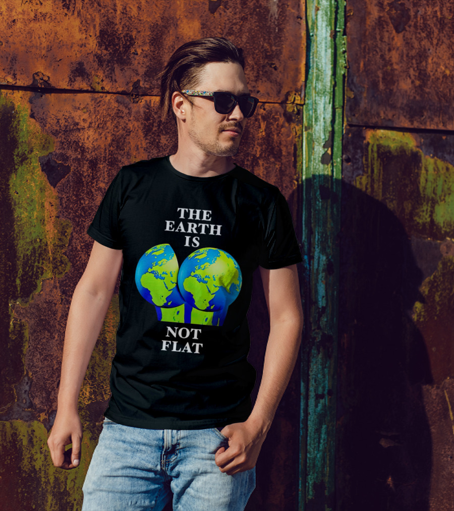 The Earth Is Not Flat Double Globe Visual T-Shirt
