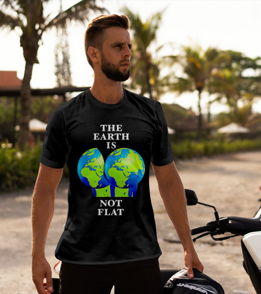 The Earth Is Not Flat Double Globe Visual T-Shirt