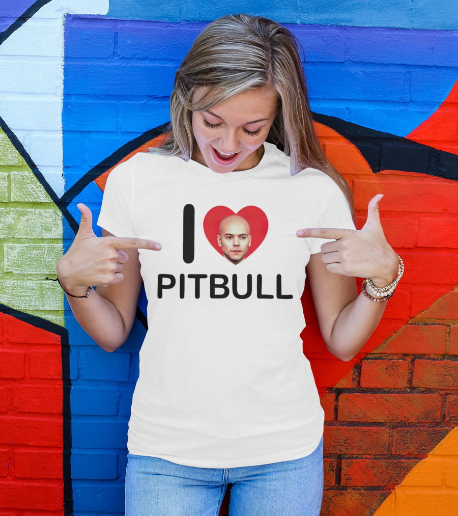 I Love Pitbull Baldrry T-Shirt