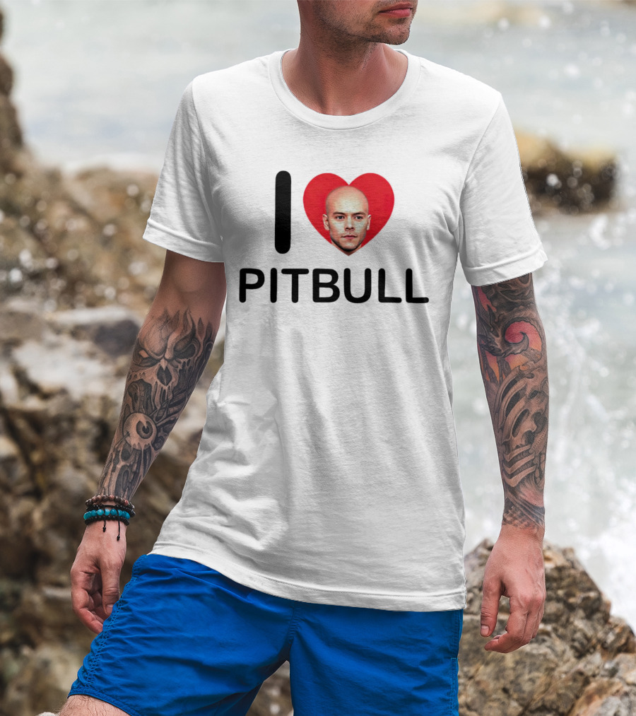 I Love Pitbull Baldrry T-Shirt