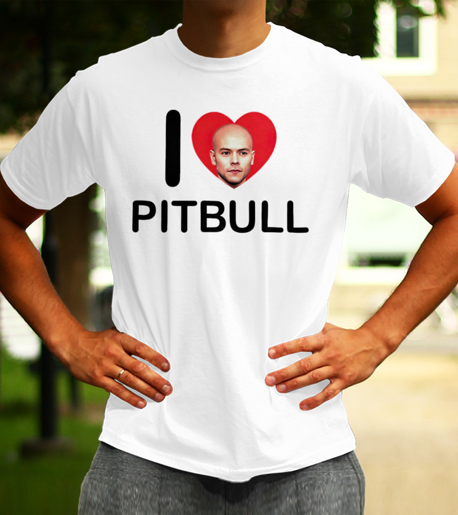 I Love Pitbull Baldrry T-Shirt