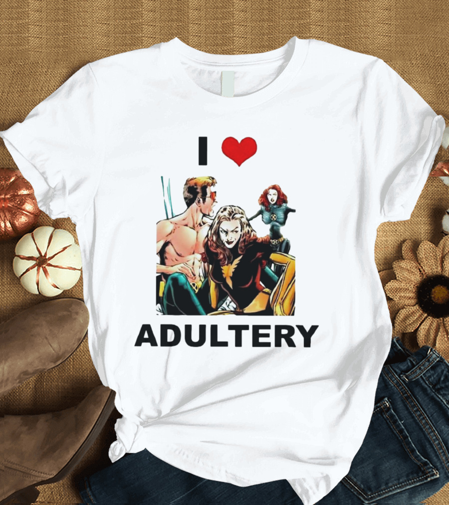 I Love Adultery Adult Joke Comic Characters T-Shirt