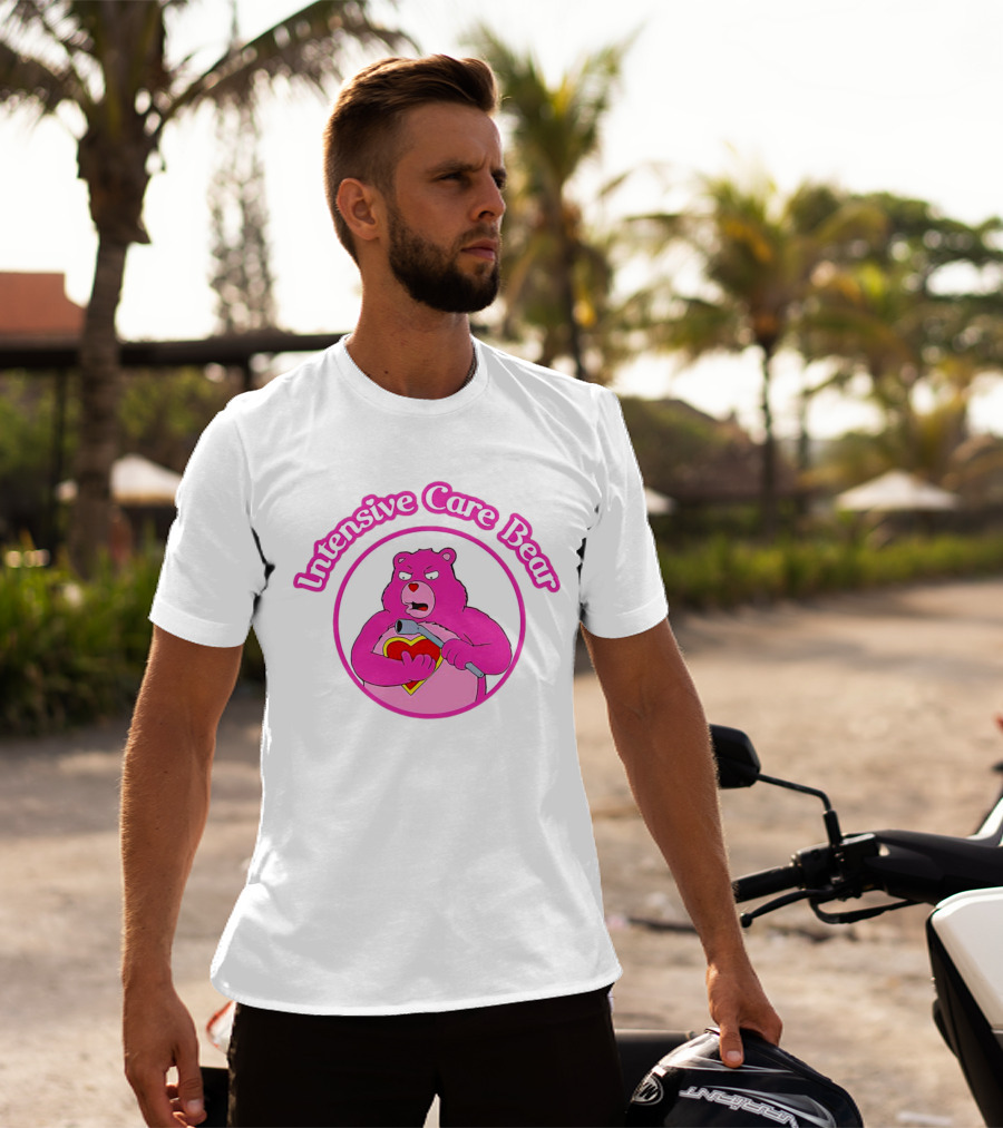 Intensive Care Bear With Heart And Pipe T-Shirt