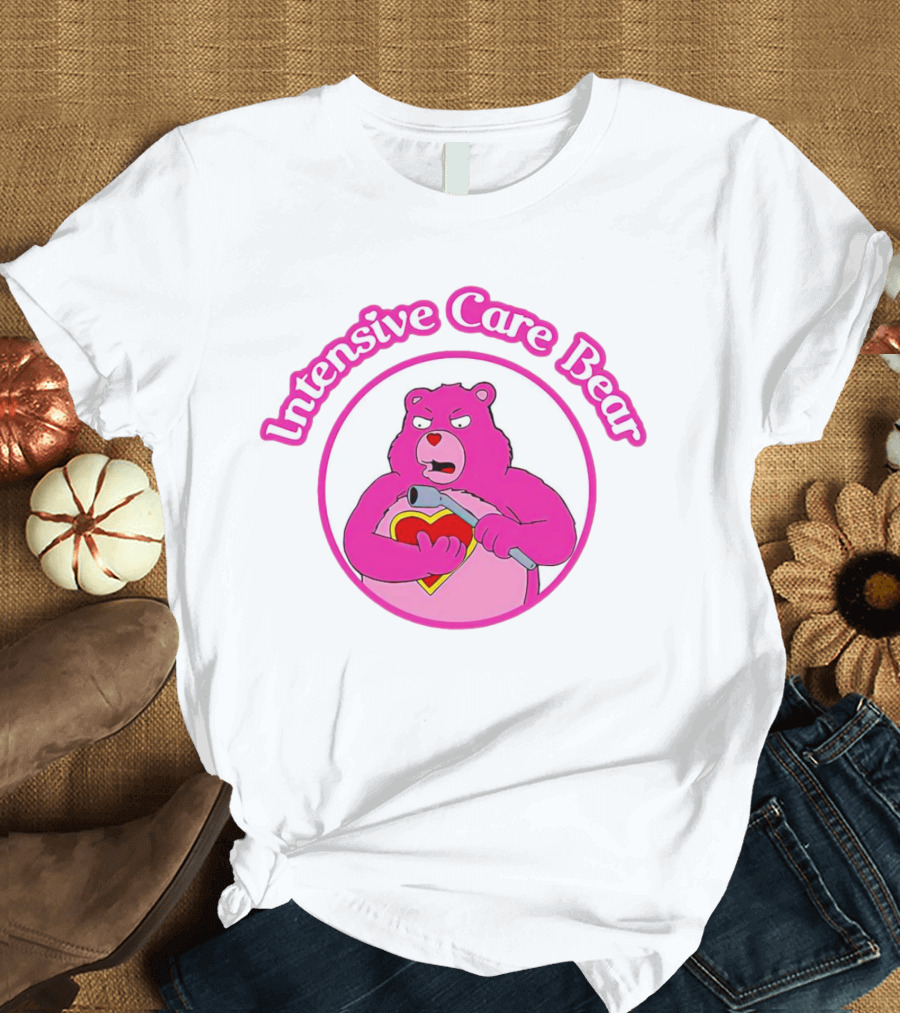 Intensive Care Bear With Heart And Pipe T-Shirt