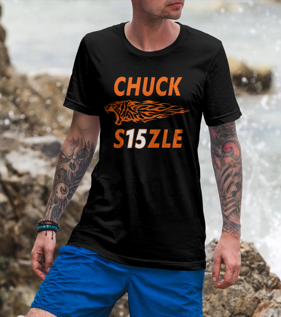 CHUCK SIZZLE S15ZLE Tiger Flame Cincinnati Bengals T-Shirt