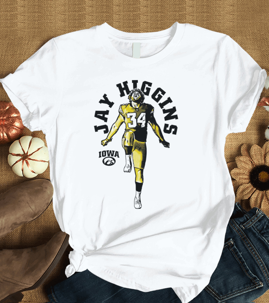 Jay Higgins Iowa Hawkeyes Football 34 Player T-Shirt