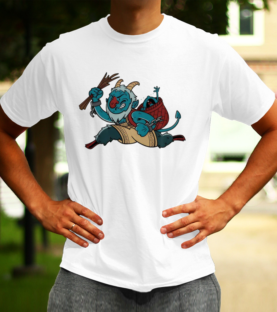 Krampoly Rich Uncle Pennybags Krampus Mashup Character T-Shirt