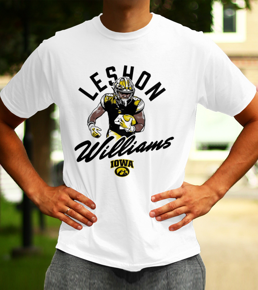 Leshon Williams Iowa Football Hawkeyes Cartoon Football Player T-Shirt