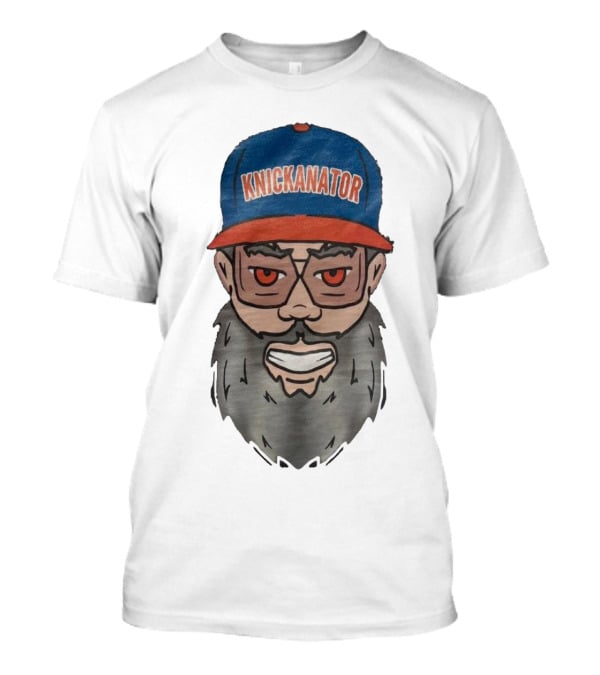 Nickanator New York Knicks Beard Hat Face T-Shirt