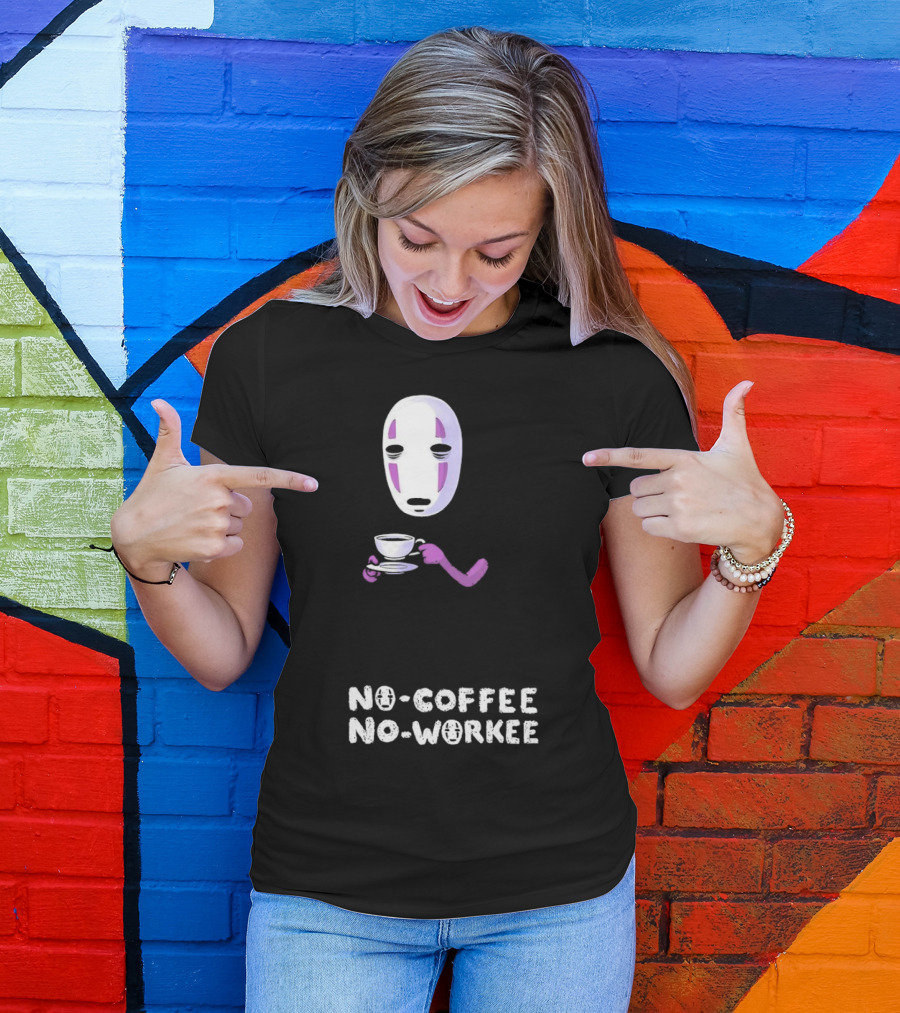 Spirited Away No Face No Coffee No Workee T-Shirt